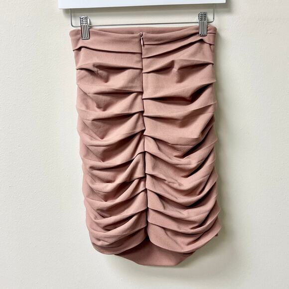 Nonchalant Label Pull On High Waisted Ruched Mini Skirt Mauve Pink Womens Size M - Picture 3 of 3